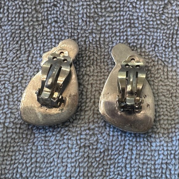 COPY - Botswana Agate & Freshwater Pearl Sterling Silver Clip Earrings - Picture 2 of 2